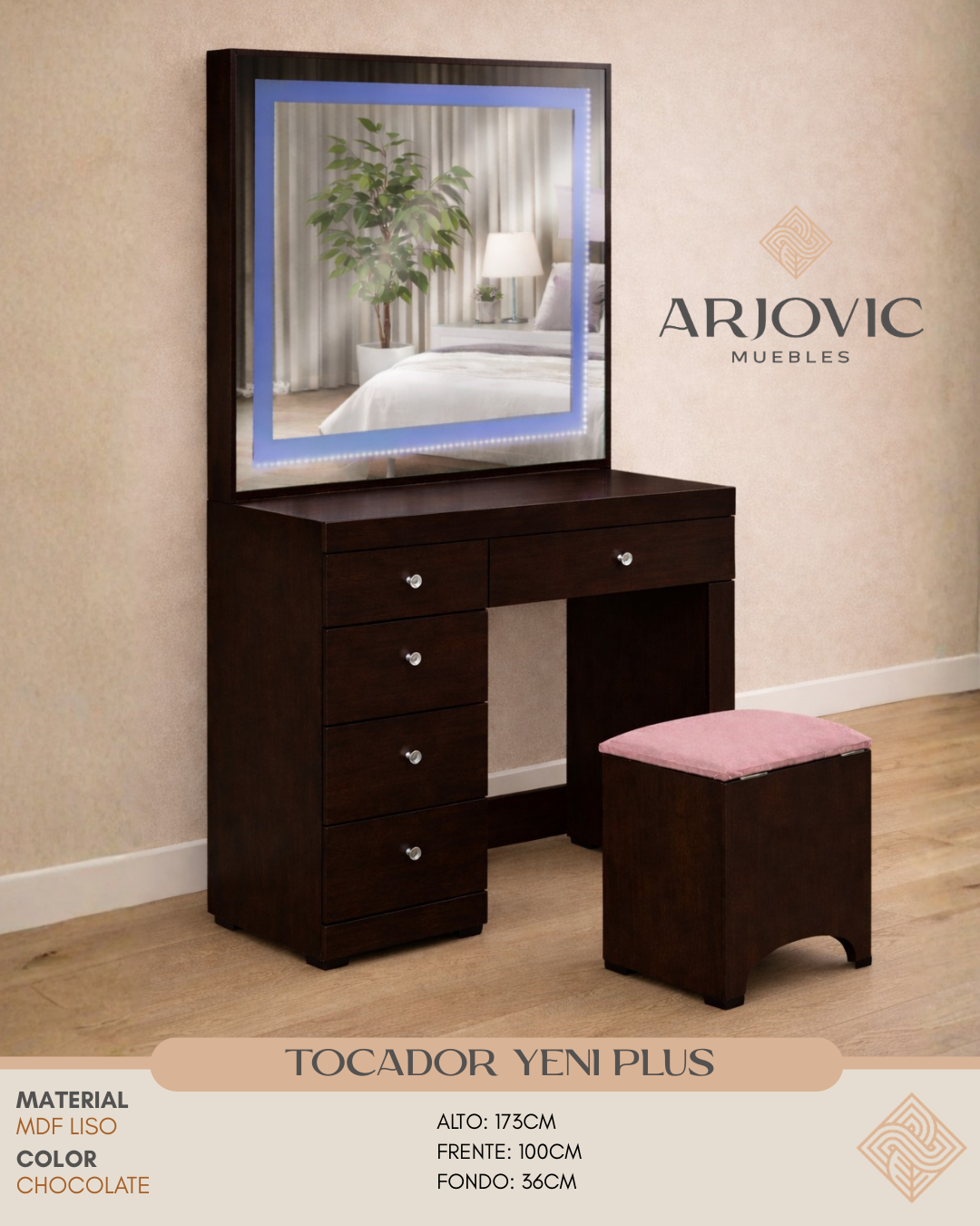 Tocador Yeni Plus Chocolate